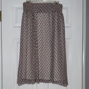 DownEast Women’s Patterned A-Line Skirt Size Small Pink & Navy